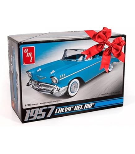 Amazon.com: 1957 Chevy Bel Air Hardtop Black with White Top and